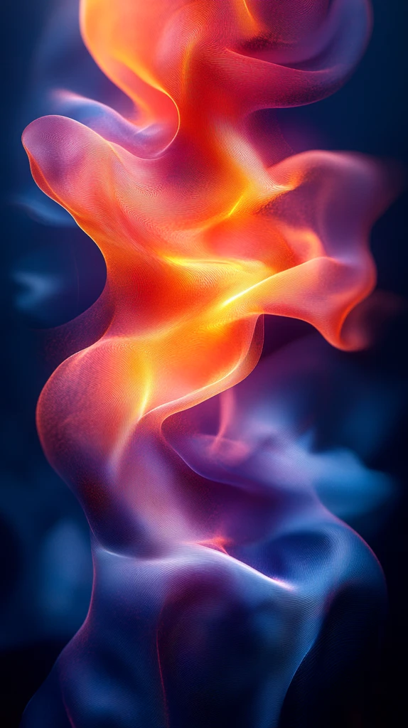 橙蓝渐变曲线图