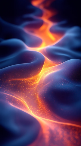 橙蓝渐变曲线图