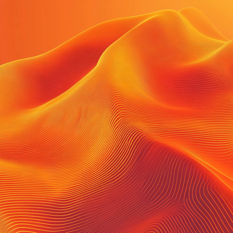 橙色渐变科技线波