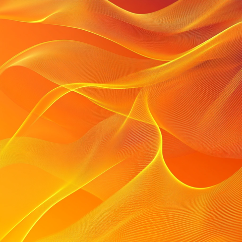 橙色渐变科技线波