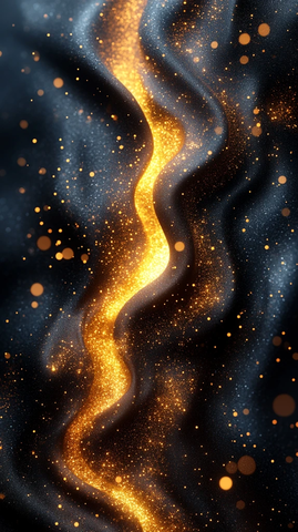 金色波浪线粒子