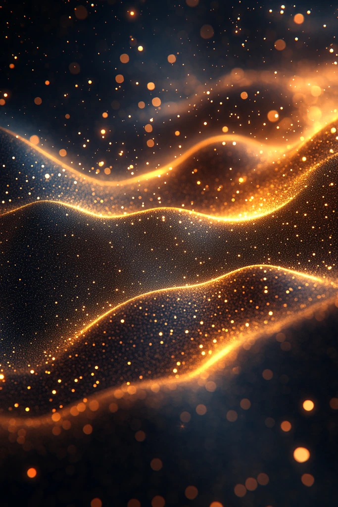 金色渐变波点背景