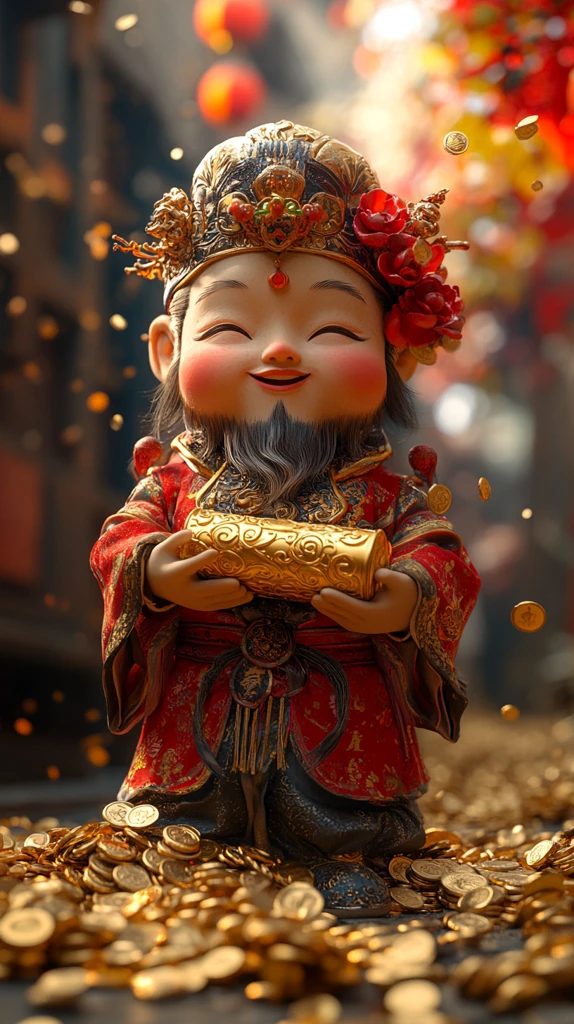 财神手持金元宝