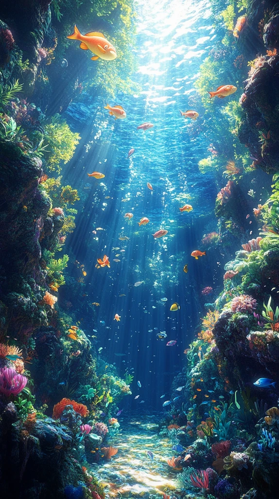 海底世界鱼群游