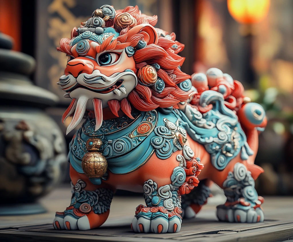 红狮盲盒生物模型