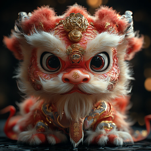 新年舞龙狮头饰