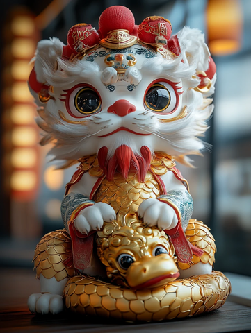 龙狮帽金蛇抱金锭