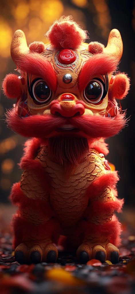 中国龙年狮舞造型