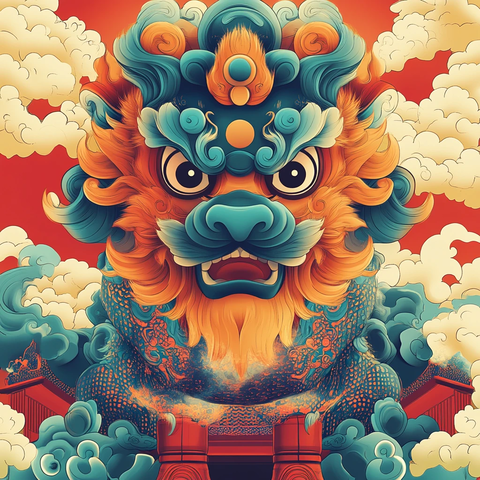 狮兽人彩色插画