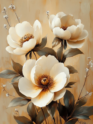 复古花卉水彩画