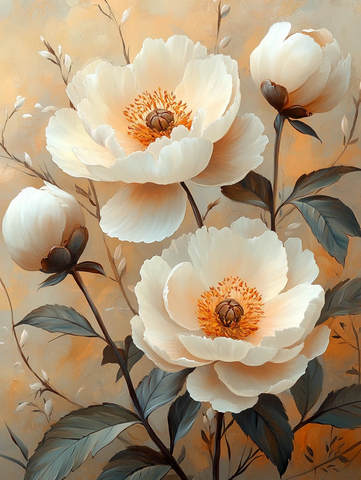 复古花卉水彩画