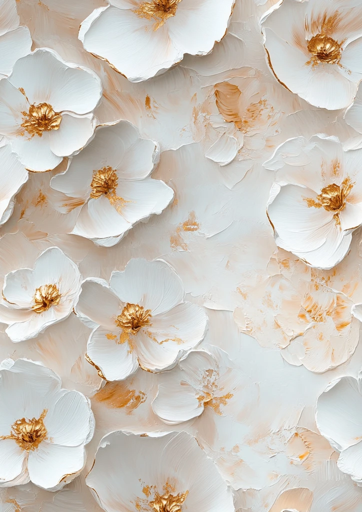 白色花束金色点缀