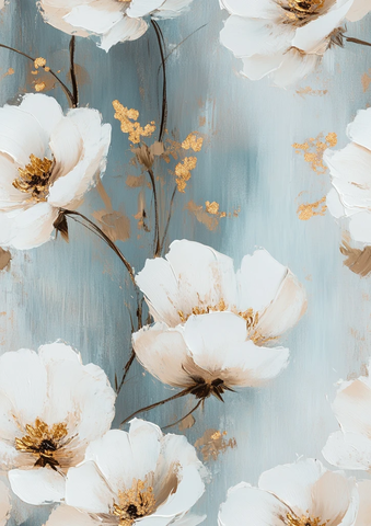 白色花束金色点缀