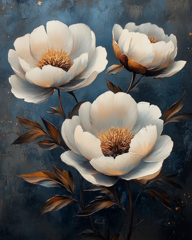 银灰背景白牡丹