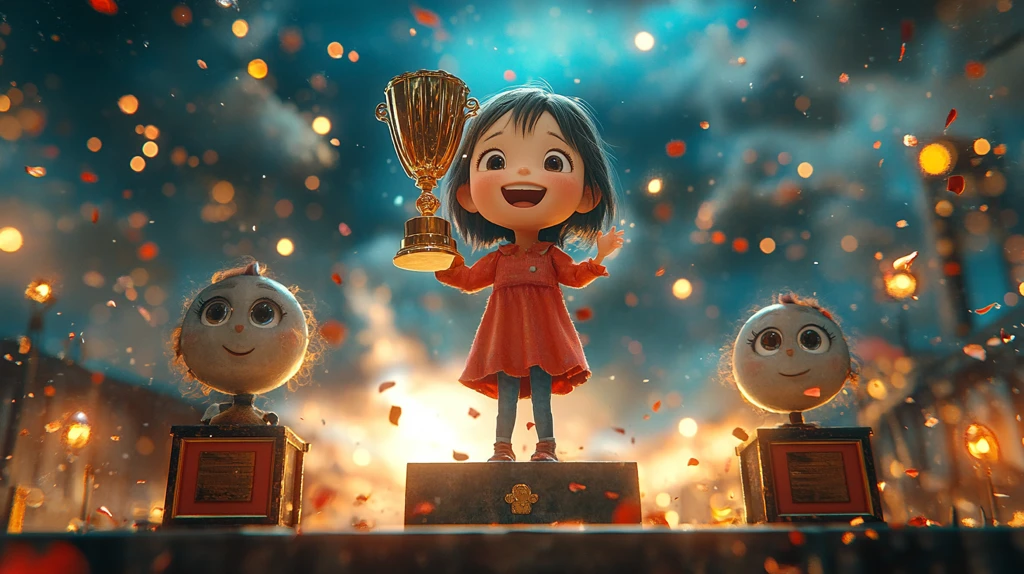 女孩领奖瞬间