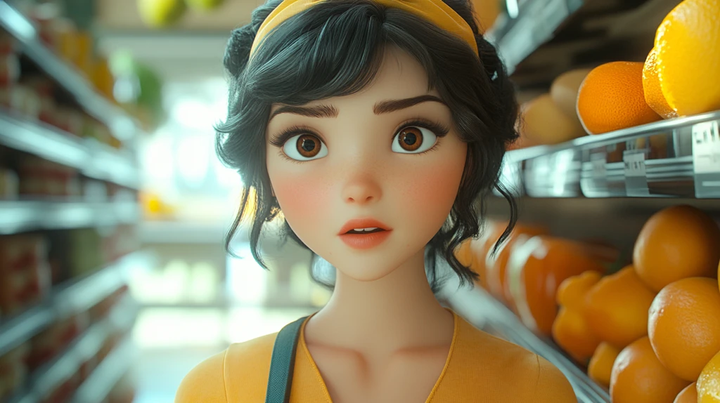 超市员工摆货中