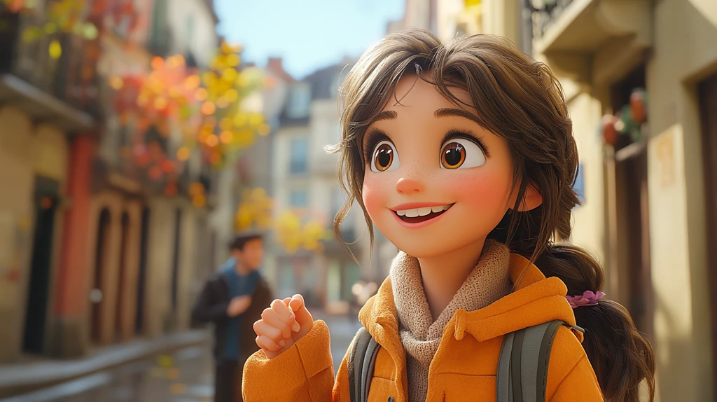 女孩与朋友打招呼