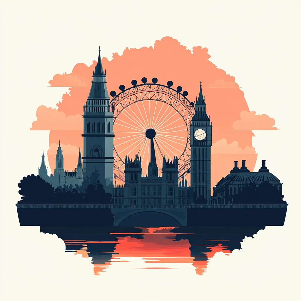 伦敦插画宣传素材背景