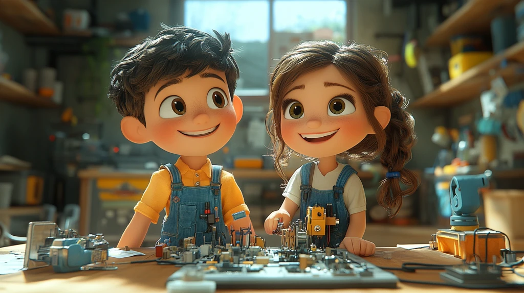 男孩女孩电工修房