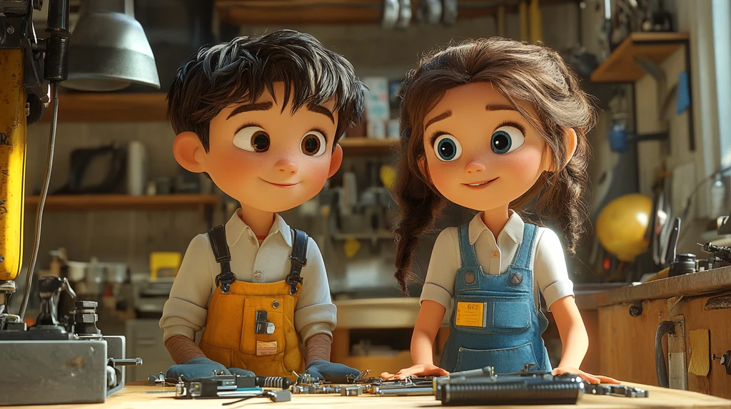 男孩女孩电工修房