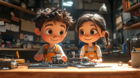 男孩女孩电工修房