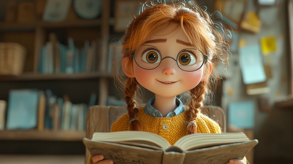 小女孩课堂读书