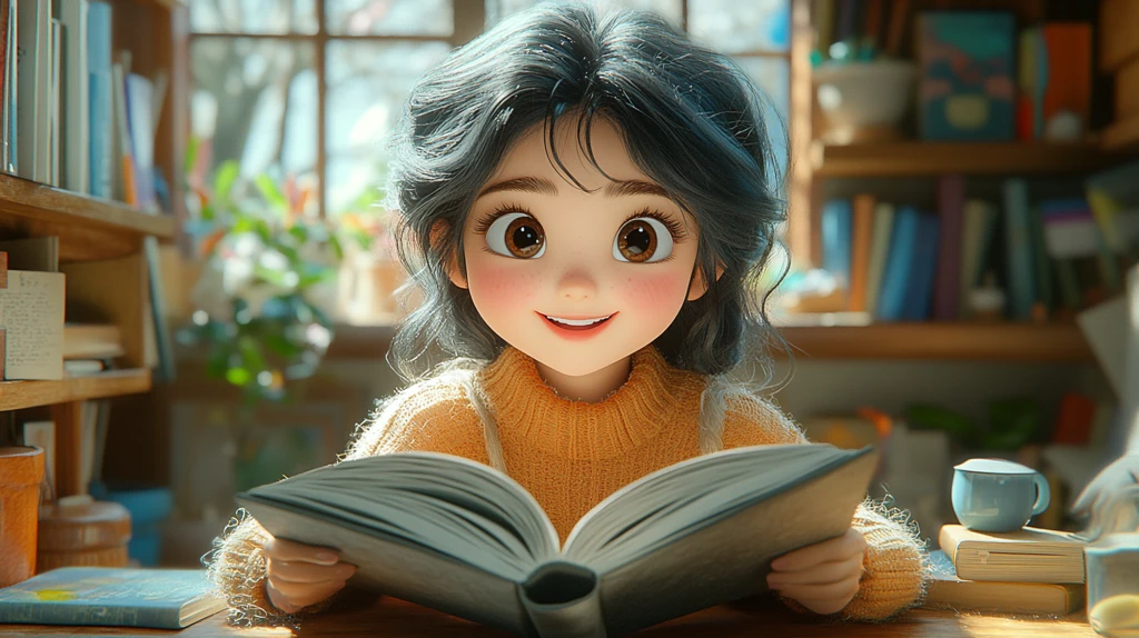 少女读书的温馨时刻