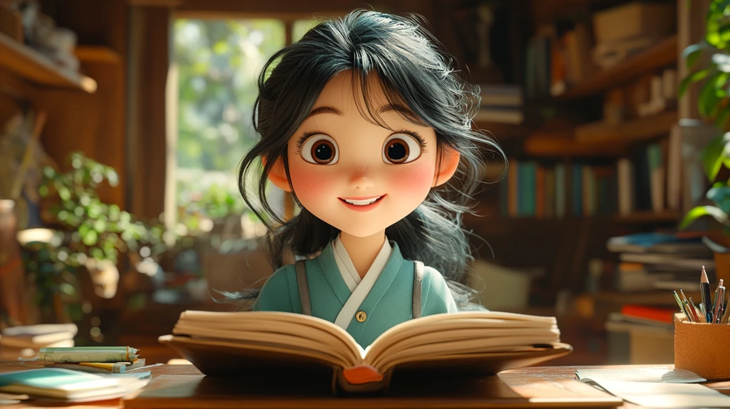 少女读书的温馨时刻