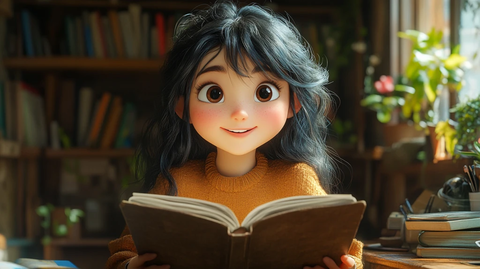 少女读书的温馨时刻