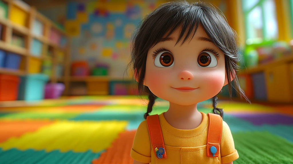 小女孩站着上课