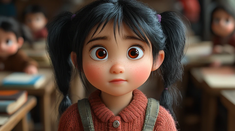 双马尾女孩课堂学习