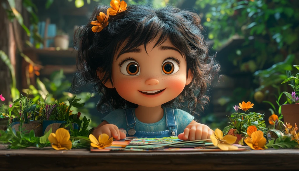 女孩装饰新书桌