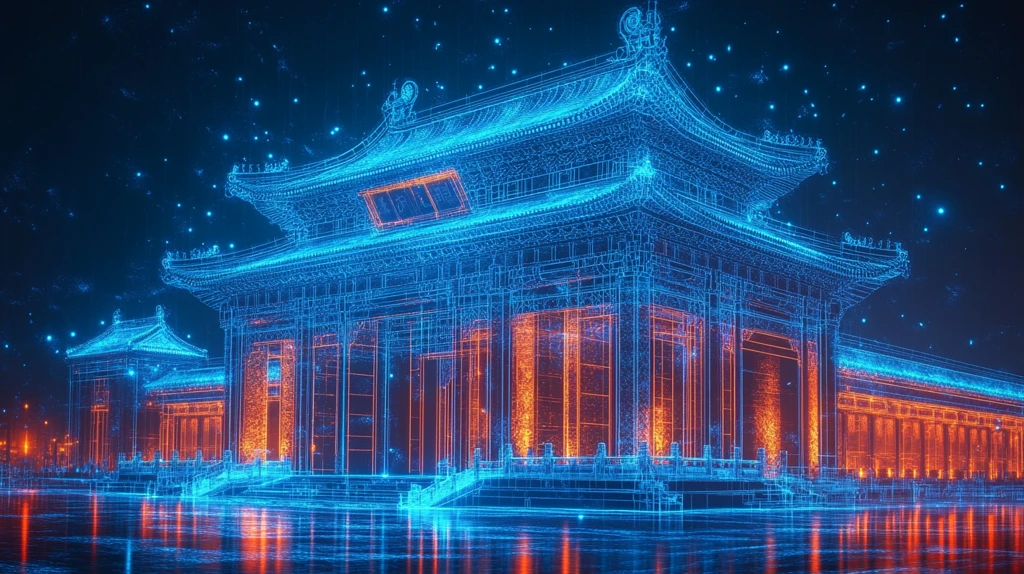 天门线框全息图