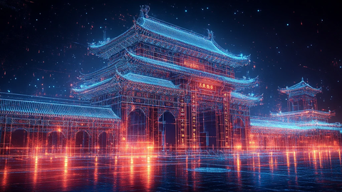 天门线框全息图