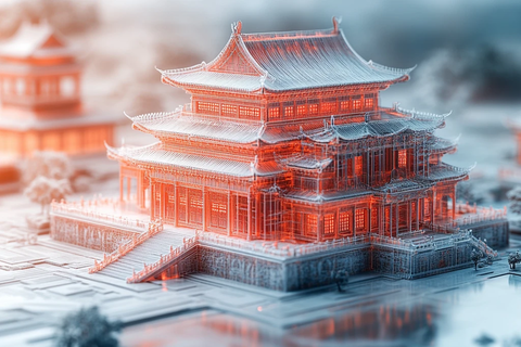 古建筑激光轮廓