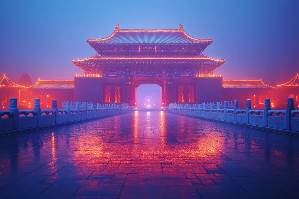 古建筑激光轮廓