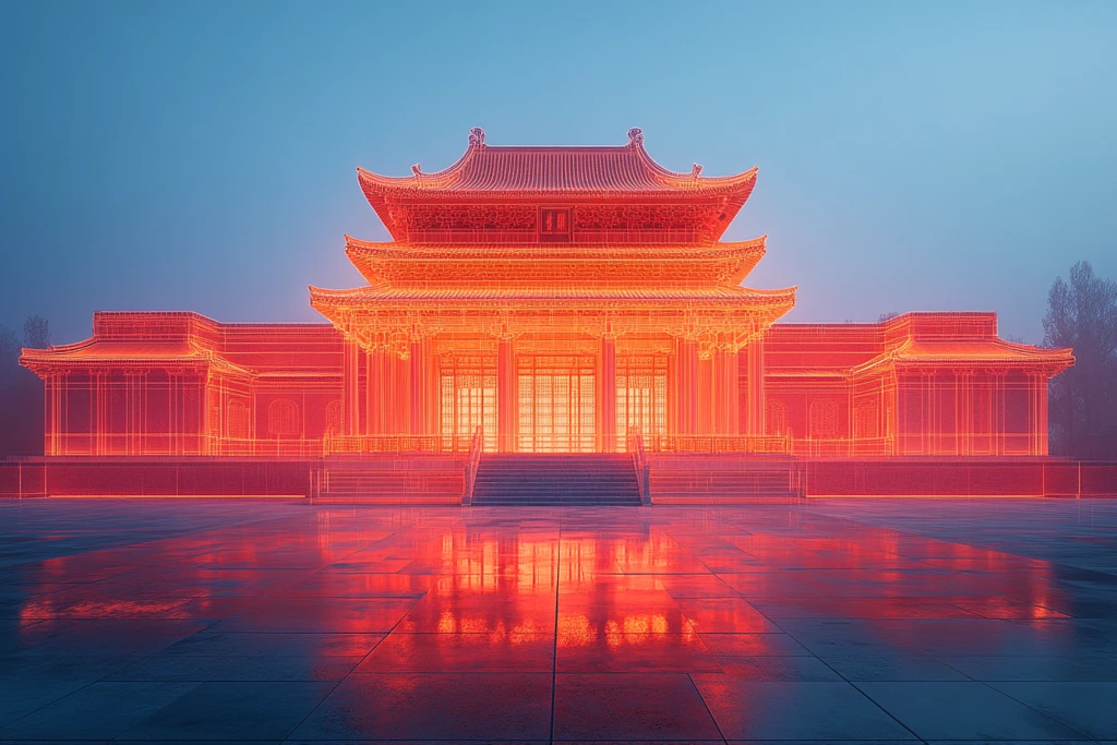 古建筑激光轮廓