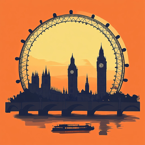 伦敦插画宣传素材背景