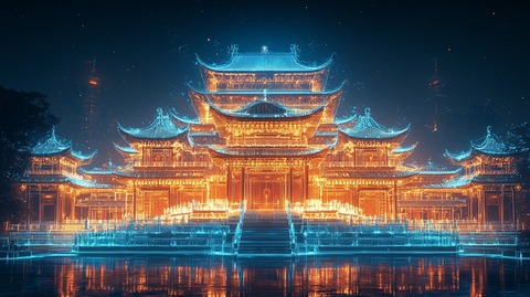 宫殿建筑线框图