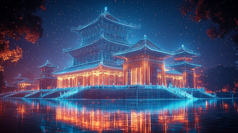 宫殿建筑线框图