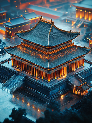故宫建筑蓝光全息