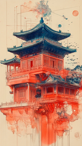 宫殿透视线条图