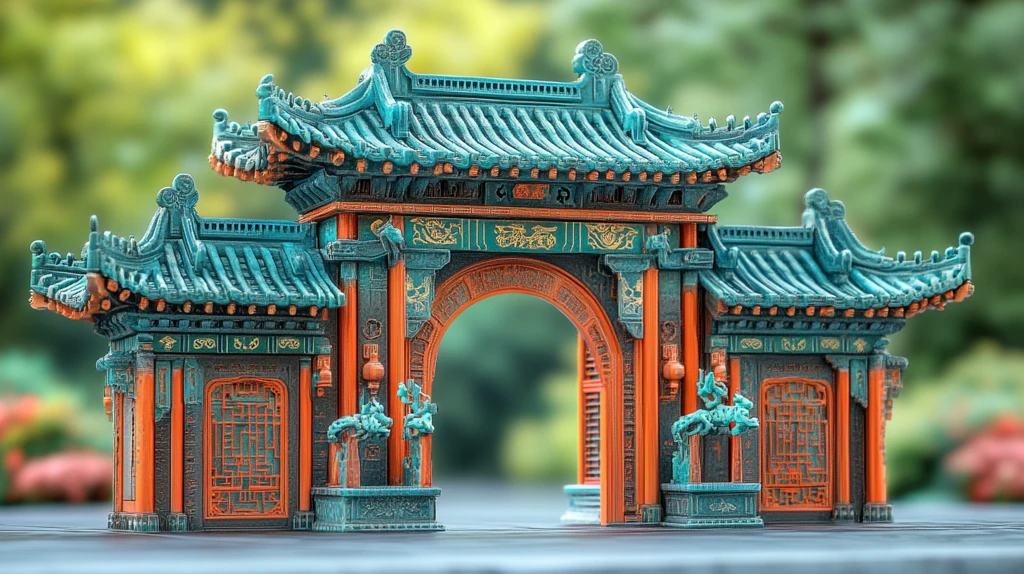 玉雕中式门楼