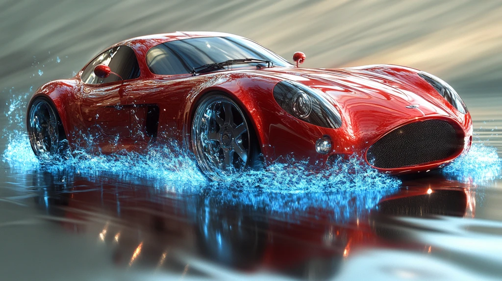 红色跑车蓝色火焰