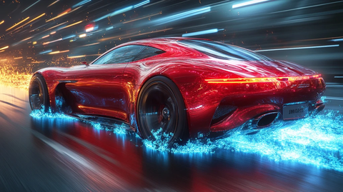 红色跑车蓝色火焰