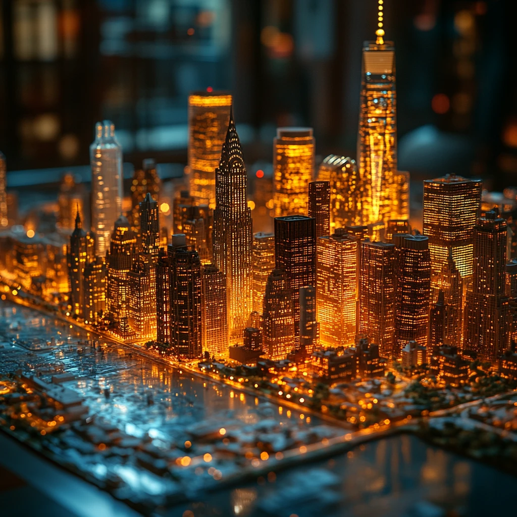 城市半透明全息图