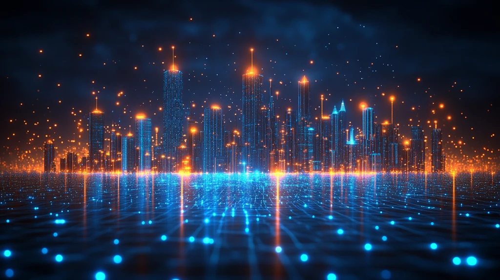 智慧城市蓝光线条