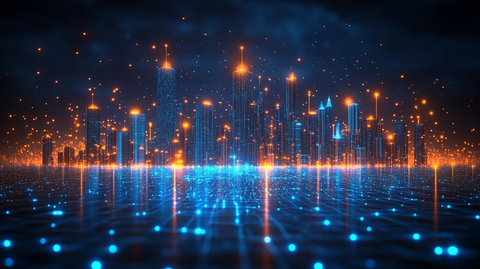 智慧城市蓝光线条