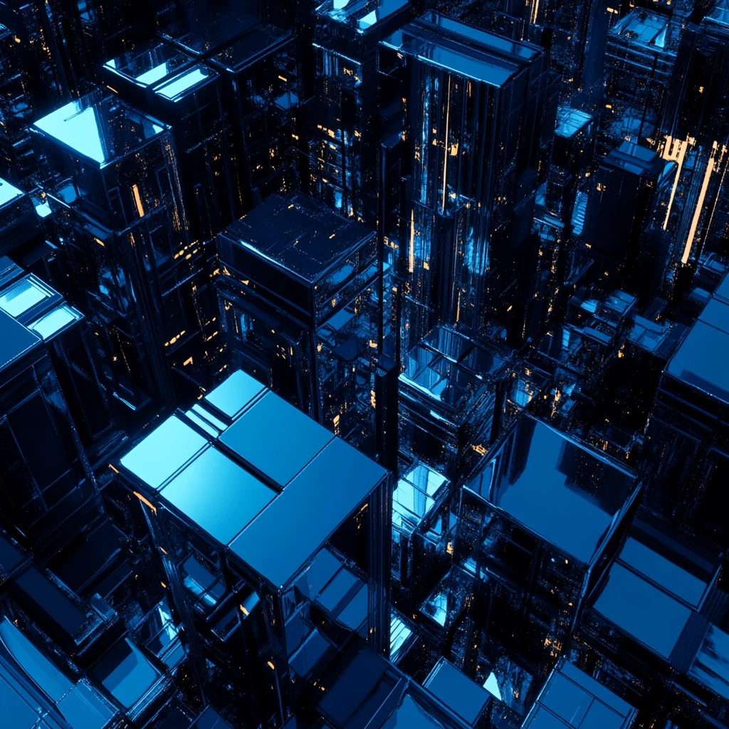 蓝色立体城市景观