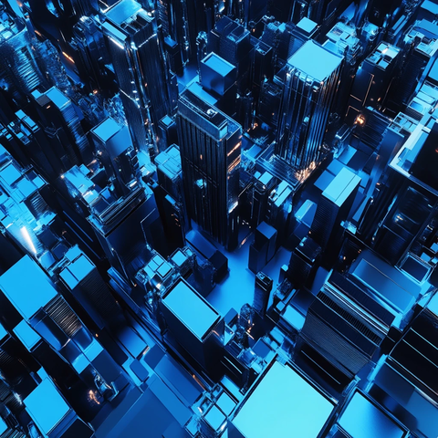 蓝色立体城市景观